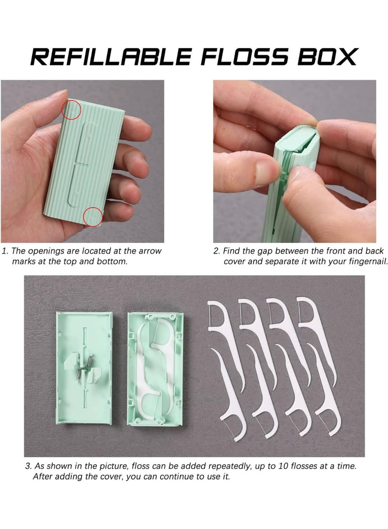 White Dental Floss Portable Case, Storage 10 Picks Adult Floss in Box. The Best Tool for Cleaning Teeth and Oral Care. Portable Travel Floss is Perfect for Dinners,Dating,Travel,Hotels.(White) - Image 3
